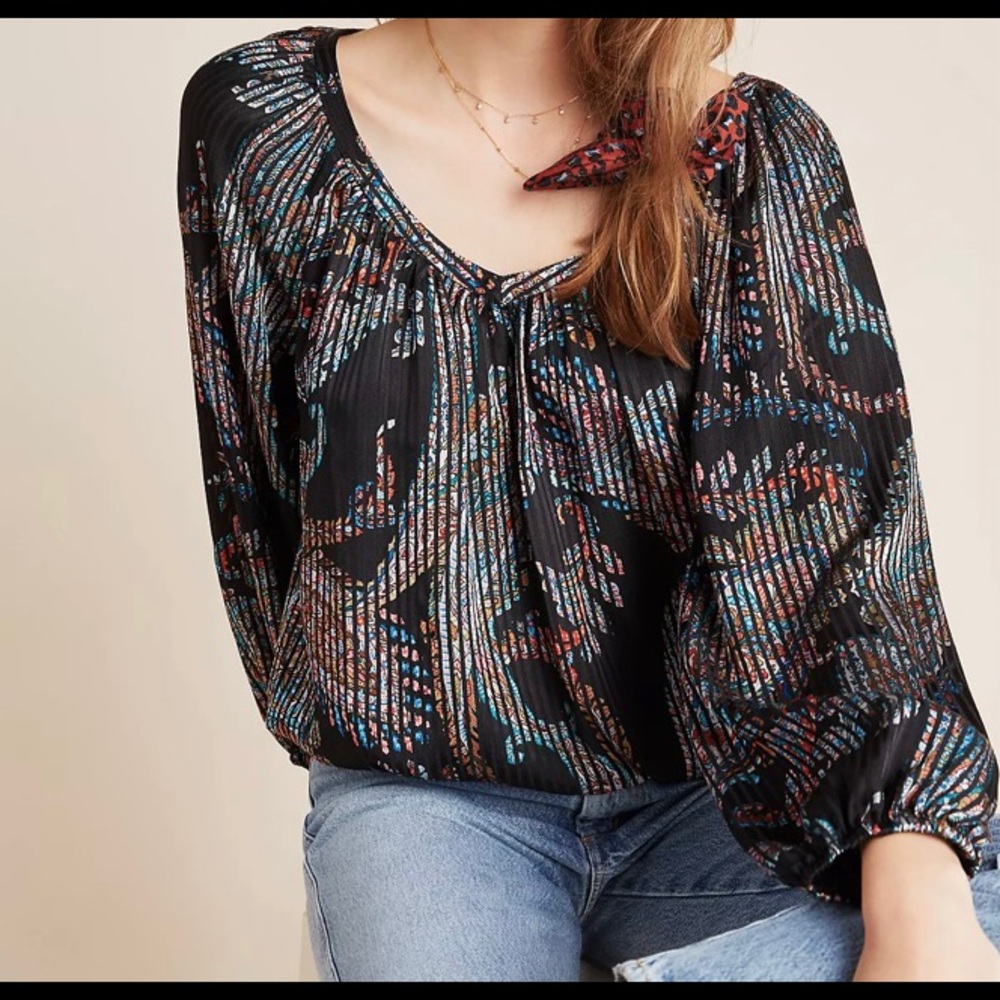 Anthropologie v neck tunic sz sz M 8/10